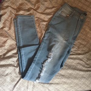 light wash high waisted jeans